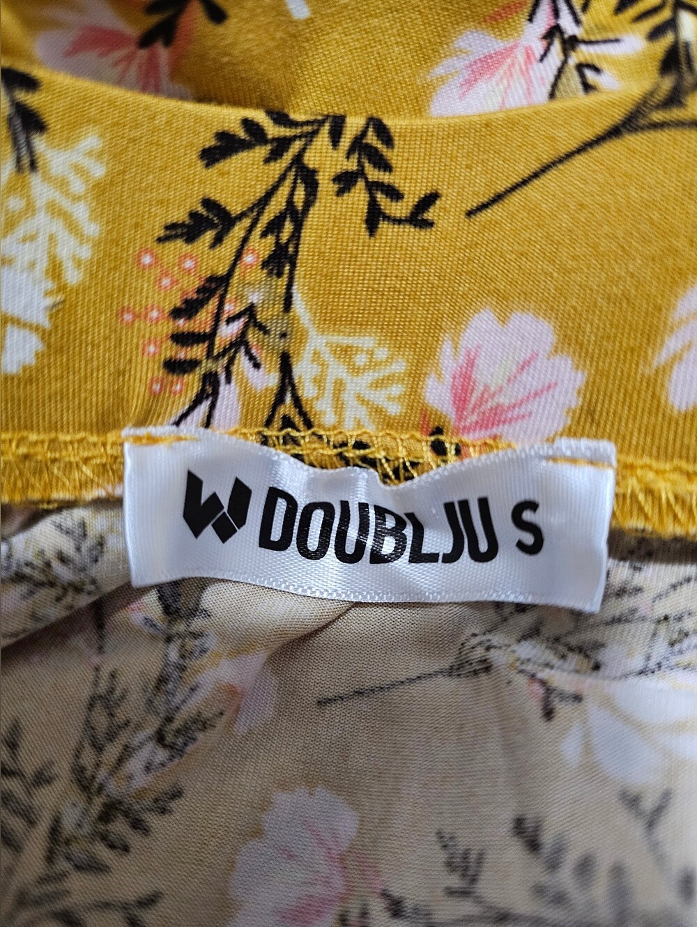 Doublju Mustard Yellow Ochre Floral Skirt Size Small - Picture 6 of 7